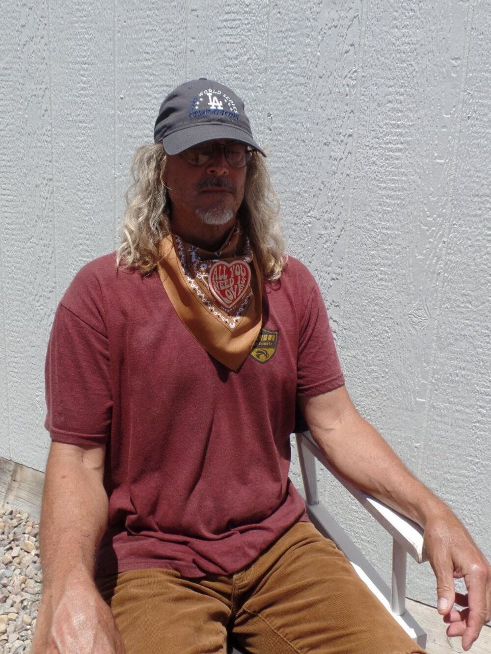 Hand Crafted Bandana Neckerchief Triangle Scarf LOVE - Picture 2 of 10